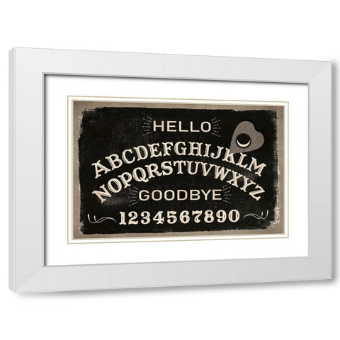 Ouija Board White Modern Wood Framed Art Print with Double Matting by ND Art