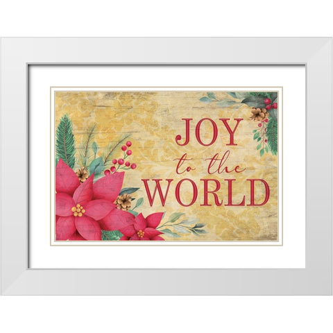 Joy to the World White Modern Wood Framed Art Print with Double Matting by ND Art