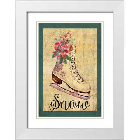 Snow Flake White Modern Wood Framed Art Print with Double Matting by ND Art