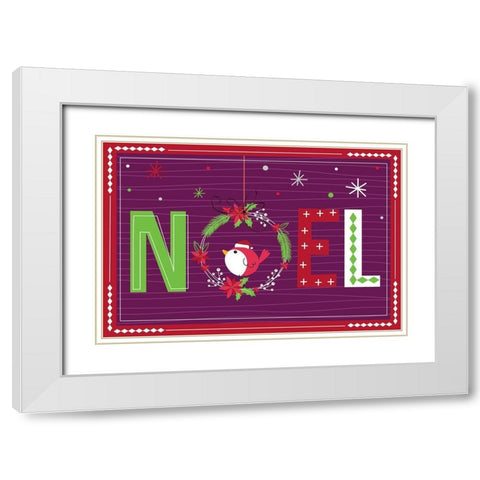 Noel White Modern Wood Framed Art Print with Double Matting by ND Art