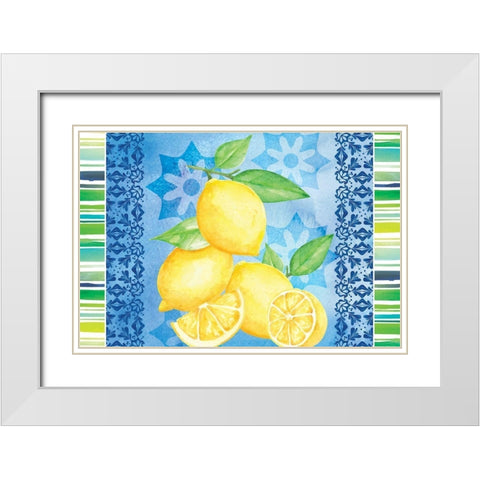 Lemonade Blues White Modern Wood Framed Art Print with Double Matting by ND Art
