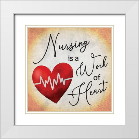 Nurse I White Modern Wood Framed Art Print with Double Matting by ND Art