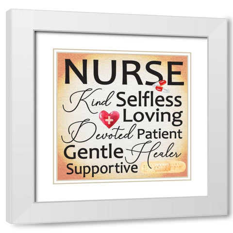 Nurse III White Modern Wood Framed Art Print with Double Matting by ND Art