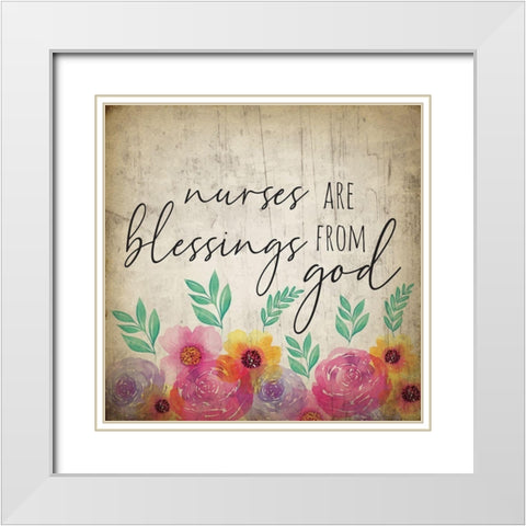 Nurse IV White Modern Wood Framed Art Print with Double Matting by ND Art