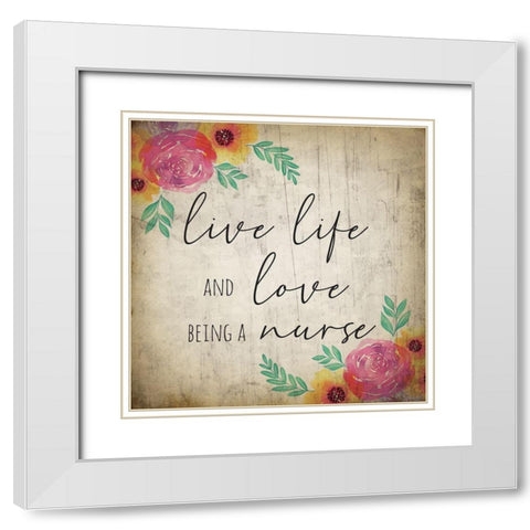 Nurse V White Modern Wood Framed Art Print with Double Matting by ND Art
