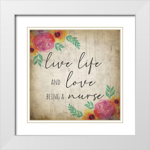 Nurse V White Modern Wood Framed Art Print with Double Matting by ND Art