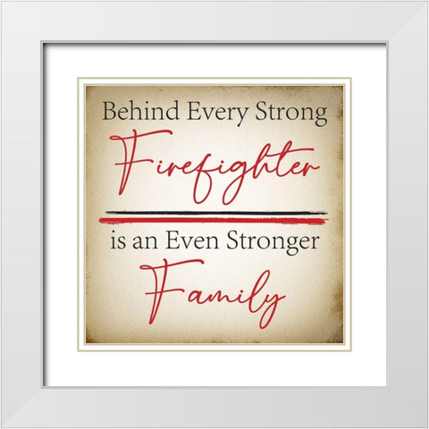 Firefighter Families White Modern Wood Framed Art Print with Double Matting by ND Art