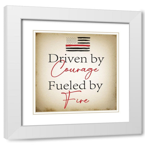 Fueled by Fire White Modern Wood Framed Art Print with Double Matting by ND Art