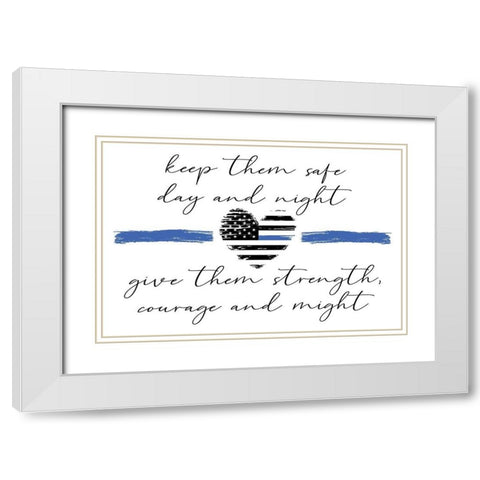 Courage and Might White Modern Wood Framed Art Print with Double Matting by ND Art