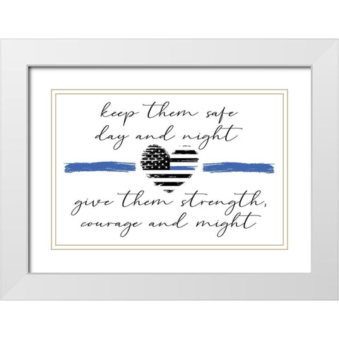 Courage and Might White Modern Wood Framed Art Print with Double Matting by ND Art