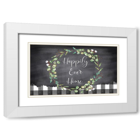 Happily Ever Home White Modern Wood Framed Art Print with Double Matting by ND Art