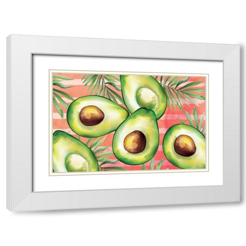 Avocado I White Modern Wood Framed Art Print with Double Matting by ND Art
