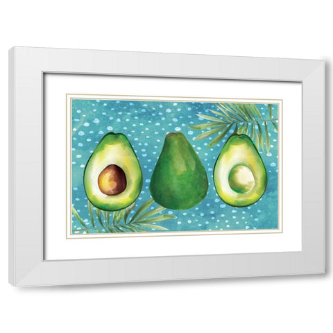 Avocado III White Modern Wood Framed Art Print with Double Matting by ND Art