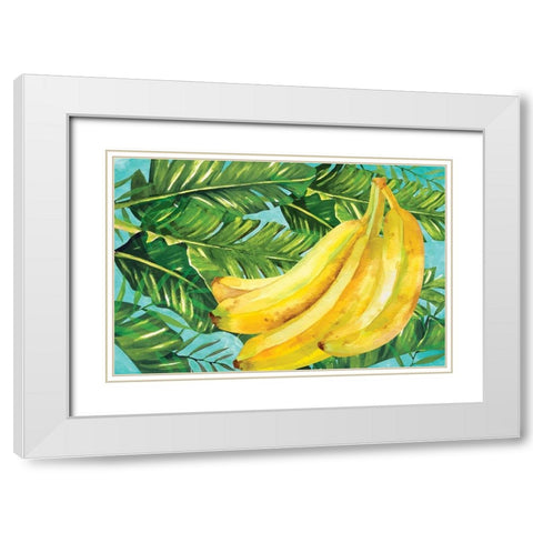 Bananas I White Modern Wood Framed Art Print with Double Matting by ND Art
