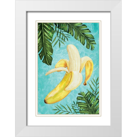 Bananas III White Modern Wood Framed Art Print with Double Matting by ND Art