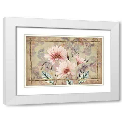 Wildflowers II White Modern Wood Framed Art Print with Double Matting by ND Art
