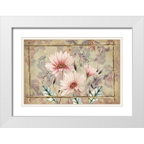 Wildflowers II White Modern Wood Framed Art Print with Double Matting by ND Art