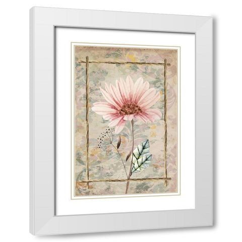 Wildflowers III White Modern Wood Framed Art Print with Double Matting by ND Art