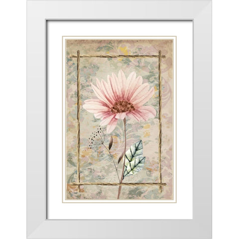 Wildflowers III White Modern Wood Framed Art Print with Double Matting by ND Art