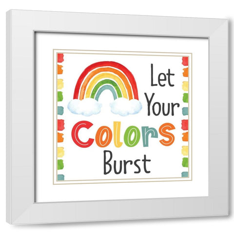 Let Your Colors Burst White Modern Wood Framed Art Print with Double Matting by ND Art