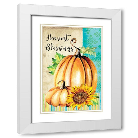 Harvest Blessings White Modern Wood Framed Art Print with Double Matting by ND Art
