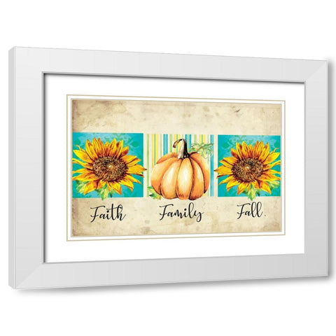 Faith, Family, Fall White Modern Wood Framed Art Print with Double Matting by ND Art