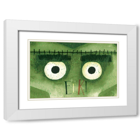 Frankenstein White Modern Wood Framed Art Print with Double Matting by ND Art