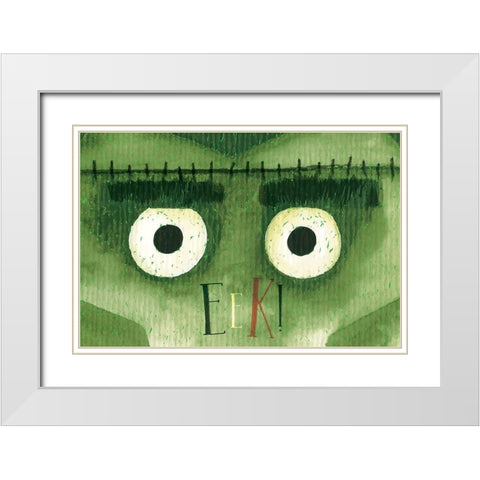 Frankenstein White Modern Wood Framed Art Print with Double Matting by ND Art