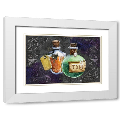 Potions White Modern Wood Framed Art Print with Double Matting by ND Art