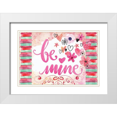 Be Mine White Modern Wood Framed Art Print with Double Matting by ND Art