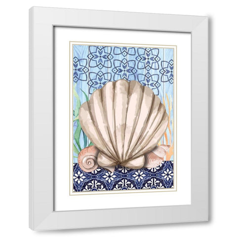 Shell White Modern Wood Framed Art Print with Double Matting by ND Art