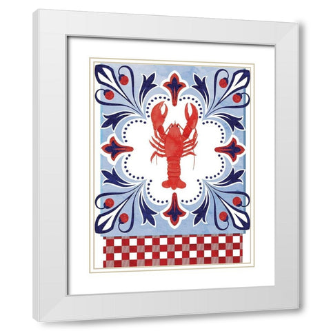 Lobster White Modern Wood Framed Art Print with Double Matting by ND Art