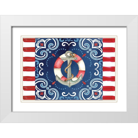 Life Saver White Modern Wood Framed Art Print with Double Matting by ND Art