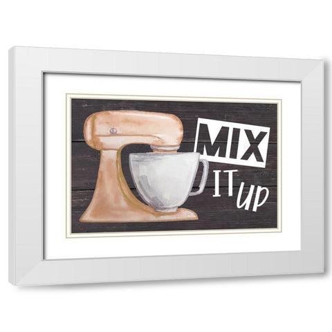 Mix It Up White Modern Wood Framed Art Print with Double Matting by ND Art