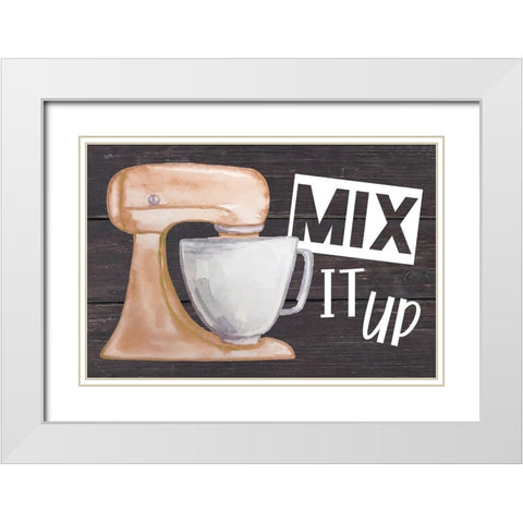 Mix It Up White Modern Wood Framed Art Print with Double Matting by ND Art