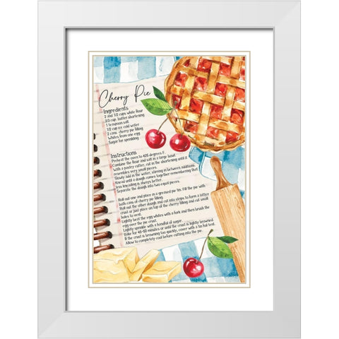 Cherry Pie White Modern Wood Framed Art Print with Double Matting by ND Art
