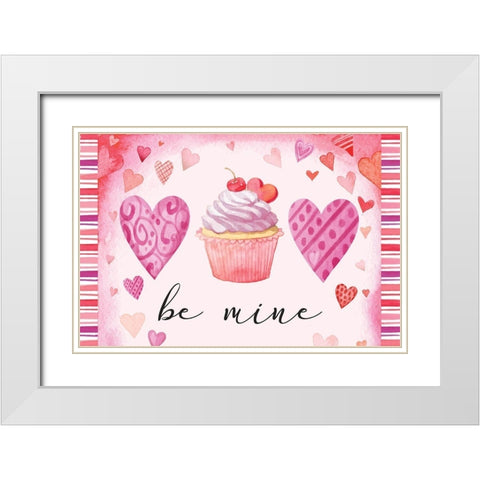 Be Mine White Modern Wood Framed Art Print with Double Matting by ND Art