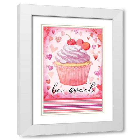 Be Sweet White Modern Wood Framed Art Print with Double Matting by ND Art