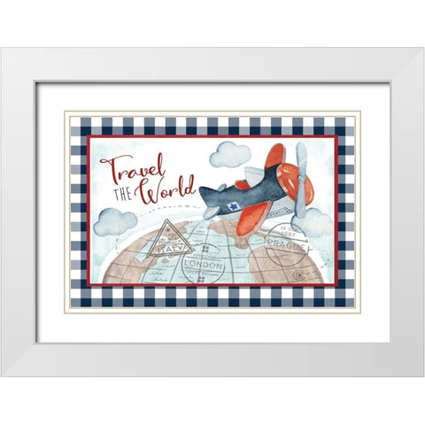 Travel the World White Modern Wood Framed Art Print with Double Matting by ND Art
