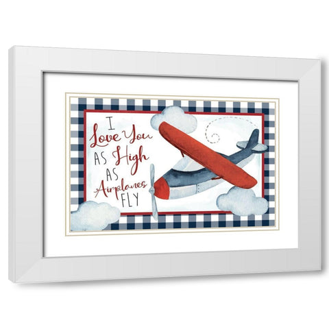 High as Airplanes Fly White Modern Wood Framed Art Print with Double Matting by ND Art