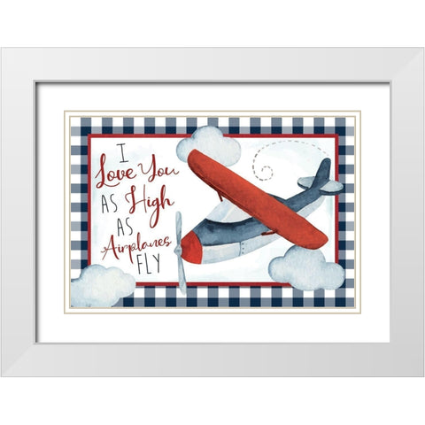 High as Airplanes Fly White Modern Wood Framed Art Print with Double Matting by ND Art