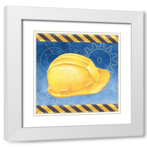 Hard Hat White Modern Wood Framed Art Print with Double Matting by ND Art