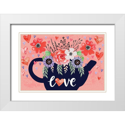 Love White Modern Wood Framed Art Print with Double Matting by ND Art