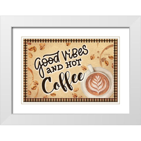 Good Vibes White Modern Wood Framed Art Print with Double Matting by ND Art