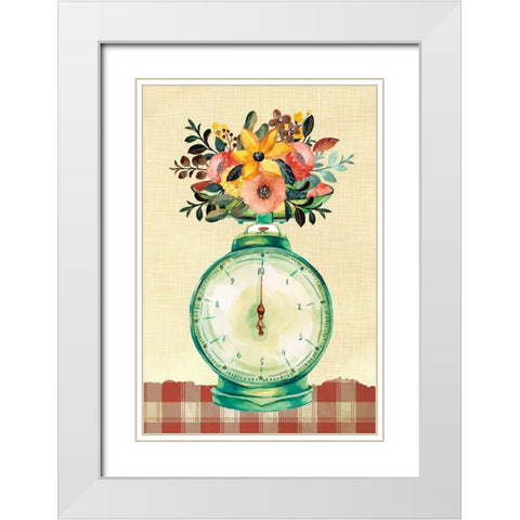 Kitchen Scale White Modern Wood Framed Art Print with Double Matting by ND Art