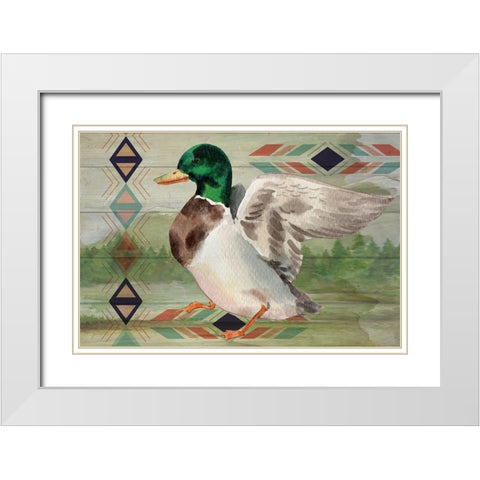 Duck White Modern Wood Framed Art Print with Double Matting by ND Art