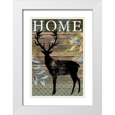 Home Elk White Modern Wood Framed Art Print with Double Matting by ND Art