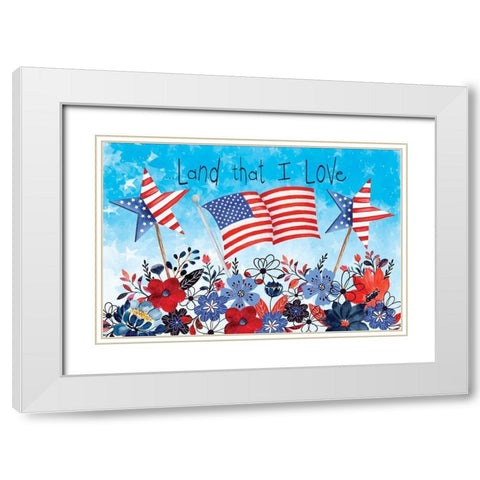Land That I Love White Modern Wood Framed Art Print with Double Matting by ND Art