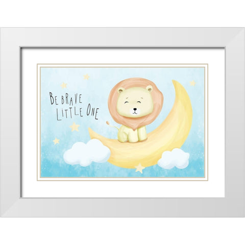 Be Brave White Modern Wood Framed Art Print with Double Matting by ND Art