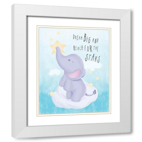 Dream Big   White Modern Wood Framed Art Print with Double Matting by ND Art